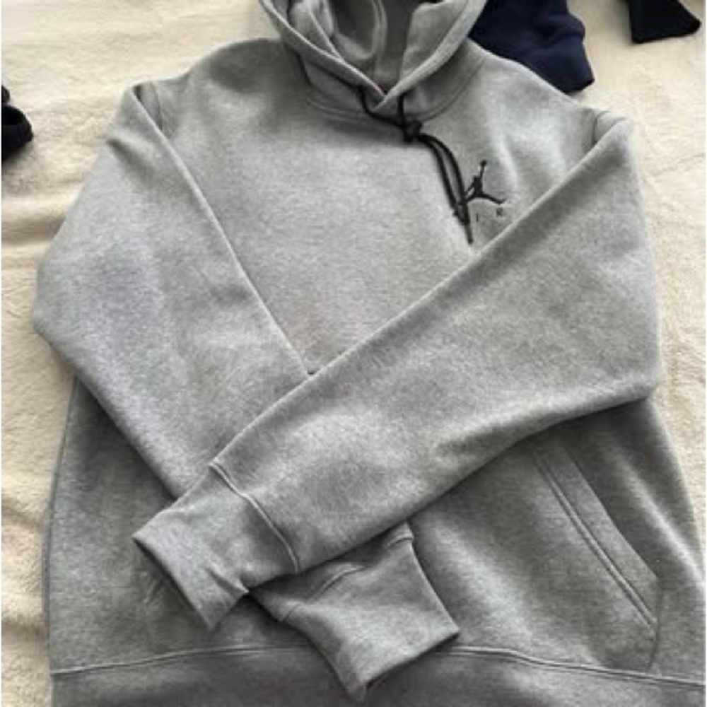 Jordan Gray Hoodie with Black Logo